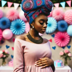 Cultural Headwrap with Gender Reveal Colors