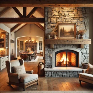 Double-Sided Farmhouse Fireplace