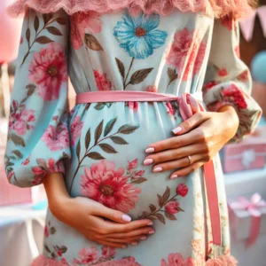 Floral or Patterned Print in Pink and Blue