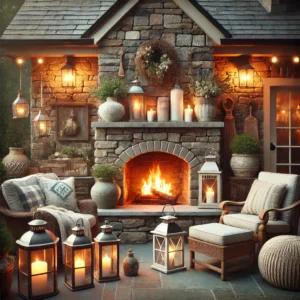 Outdoor Farmhouse Fireplace