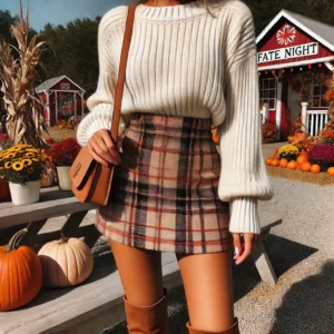 Plaid Perfection Plaid Skirt and Knit Sweater