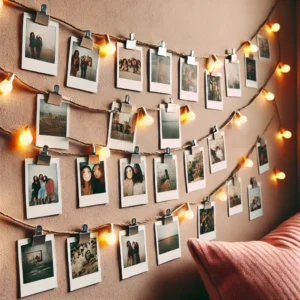 Polaroid Wall for a Casual, Laid-back Style