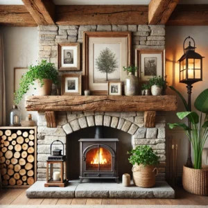 Rustic Wood Beam Mantels