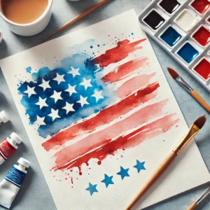 Watercolor American Flag