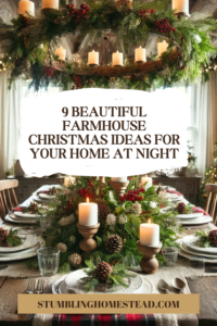 Cozy Farmhouse Christmas Home Tour at Night