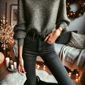 Casual Chic with Jeans and a Glitter Top