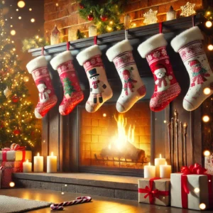 Christmas Stockings by the Fireplace