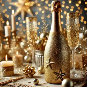 DIY Glitter Champagne Bottles