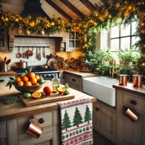 Farmhouse Kitchen with Holiday Touches