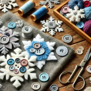 Felt and Button Snowflakes