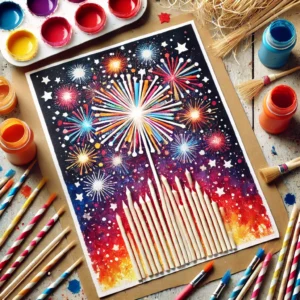 Firework Straw Blowing Art