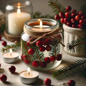 Glass Jars with Floating Candles