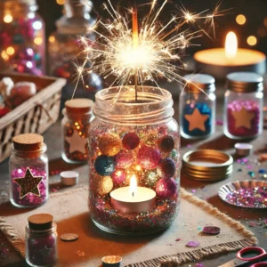 Glittery Firework Jars