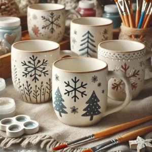 Hand-Painted Winter Mugs