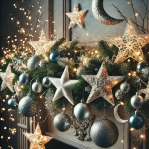 Hanging Christmas Stars & Moon Garland