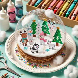 Paper Plate Snow Globe