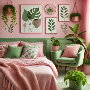 Pink and Green bedroom