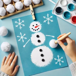 Pom-Pom Snowman Stamping