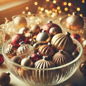 Vintage Glass Baubles in Clear Bowls