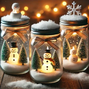 Winter Scene Mason Jar Lanterns