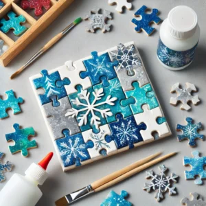 Winter-Themed Puzzle Coasters