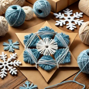 Yarn-Wrapped Snowflakes