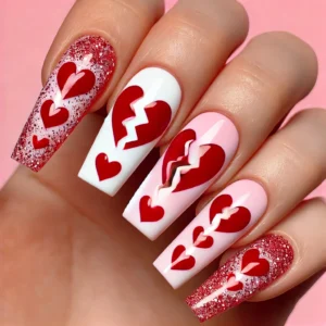 Broken Heart Nails