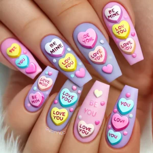 Candy Heart Nails