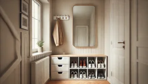 Combine IKEA Hemnes Shoe Storage with a Mirror