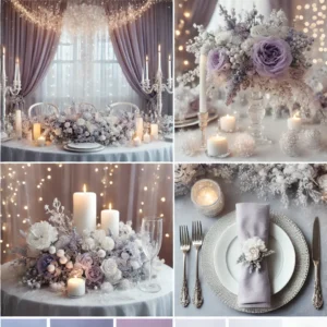 Frosted Lavender and White