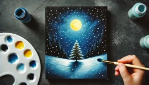 Snowy Night Scene