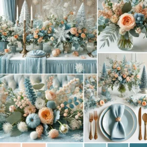 Soft Blue and Peach