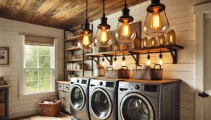 Use Vintage or Industrial Lighting