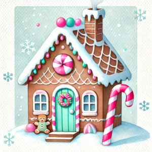 Watercolor Gingerbread House