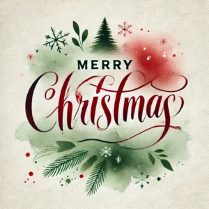 Watercolor Merry Christmas Lettering