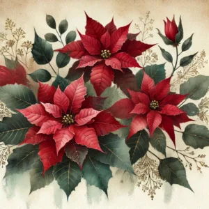 Watercolor Poinsettias